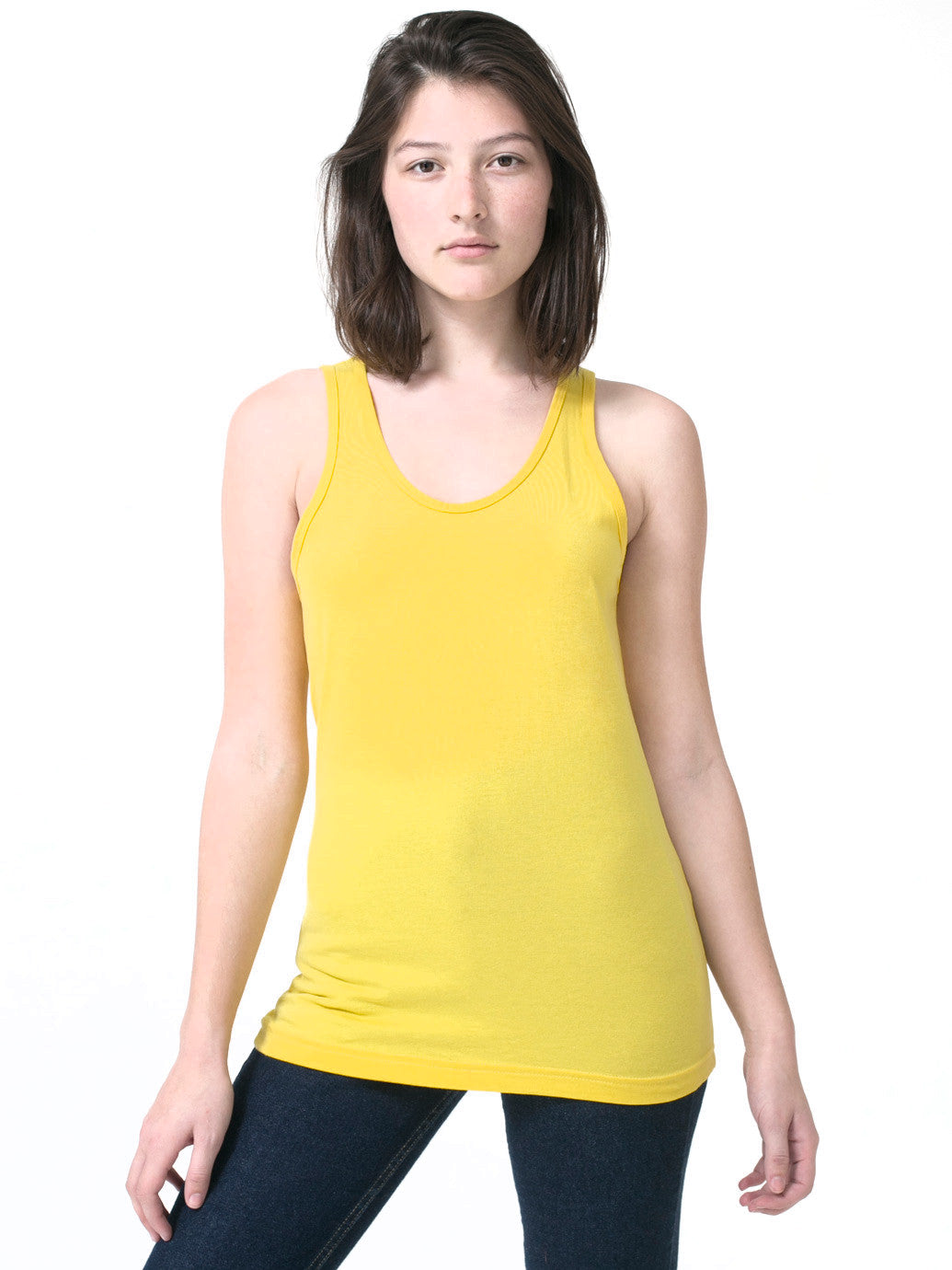 yellow tank top